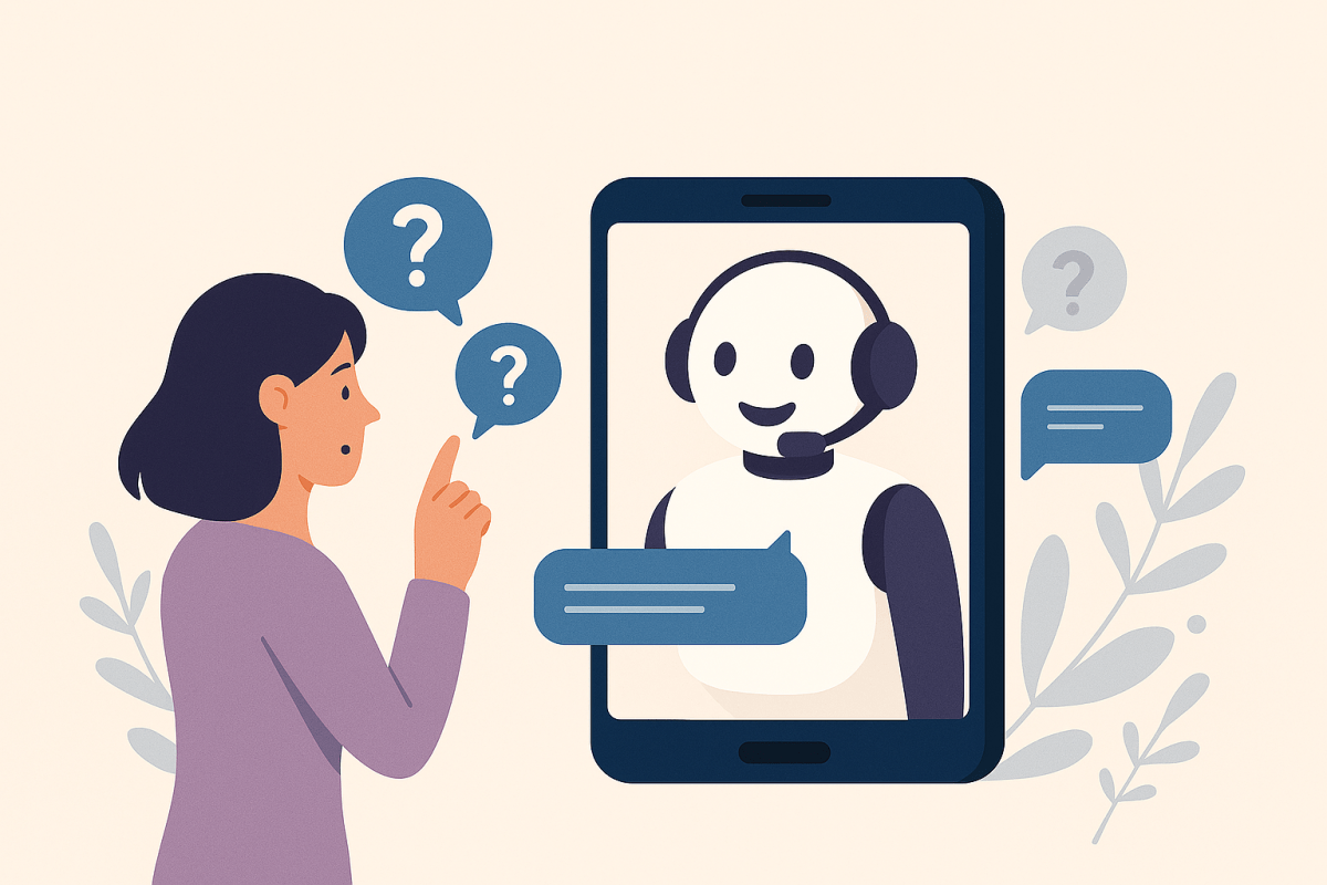 A user asking questions of a chat bot