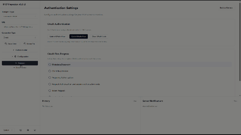 This animated gif shows how the user can now connect to the secure MCP Server and list all the tools. The user accesses the echo tool and say Hello MCP Server. The MCP Server responds back with Hello, Hello MCP Server.